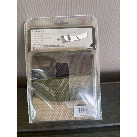 NIKE 3in1 Web Belts in Olive Green Khaki & Black One size fits all up to 42 - Picture 2 of 4